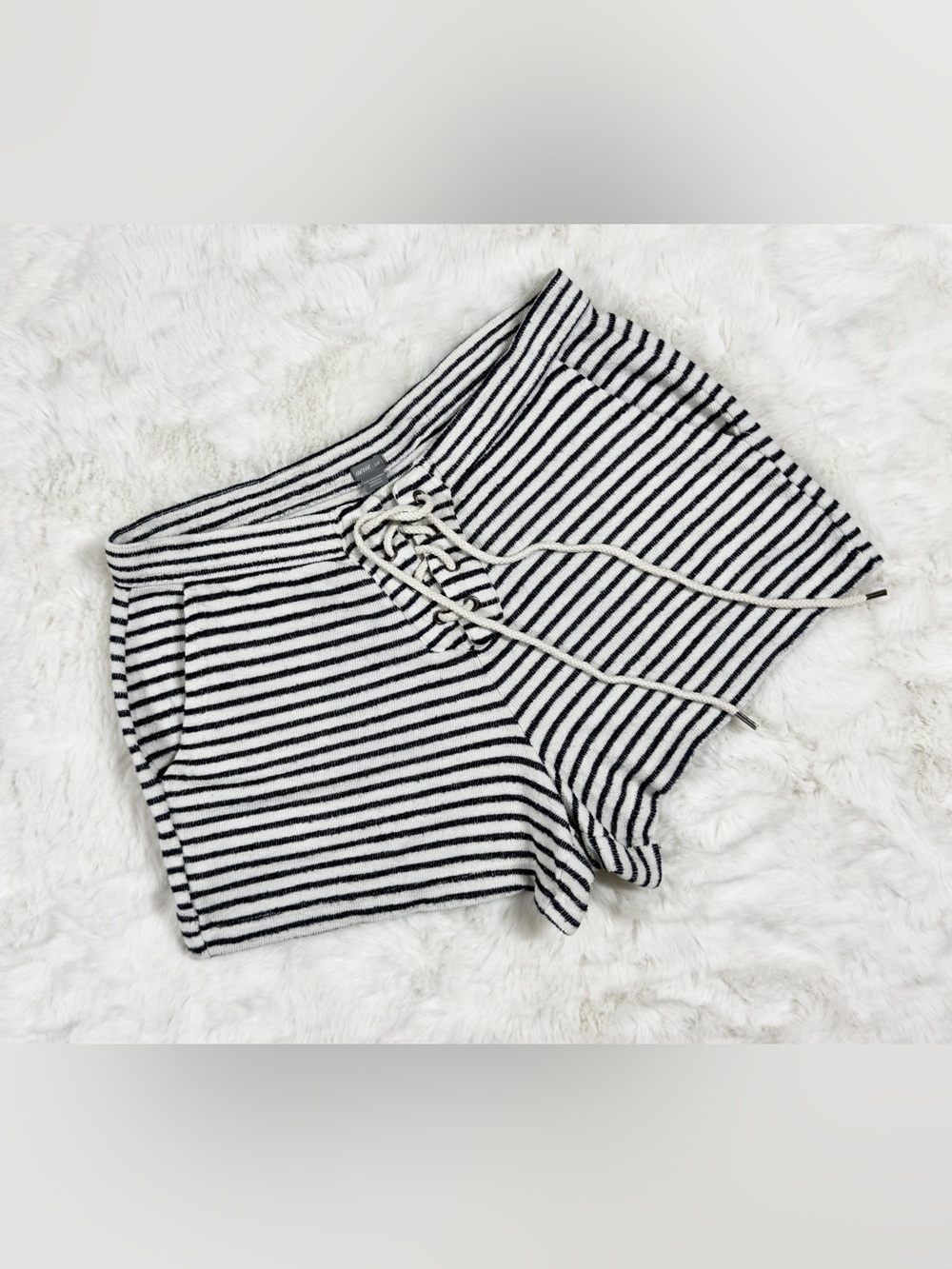 aerie Striped High Waist Lace-Up Shorts